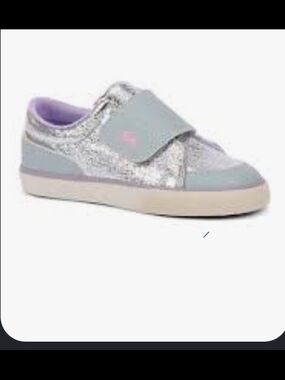 See Kai Run Girls' Silver Glitter Sneakers with Lavender Lining